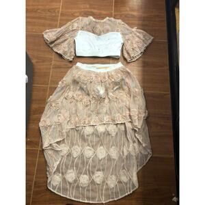 Dance Costume Medium Child Ivory Reverence Lyrical Contemporary Floral Ruffles